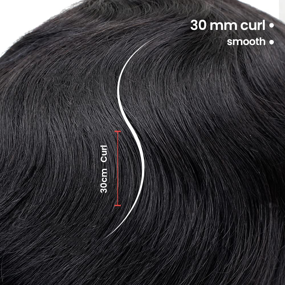 Lordhair Knotenlos Toupet für Männer, Haut Eben Injiziert Spitzenfront Mensch Haar System, Basisgrös
