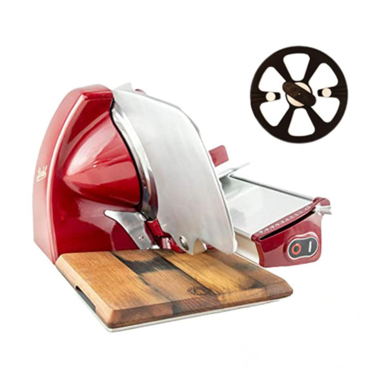 Berkel Aufschnittmaschine Home Line 200 Plus in rot - Küchenschneidemaschine inkl. Messerabnehmer un