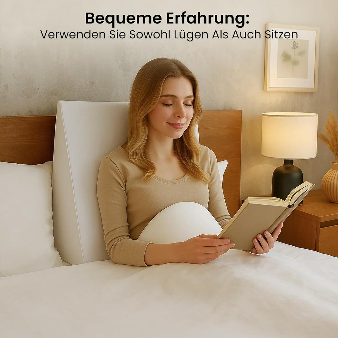 Premium Keilkissen für Bett & Sofa – 2-Zonen-Komfortsystem | Reflux- & Schlafhöherlagerungskissen |