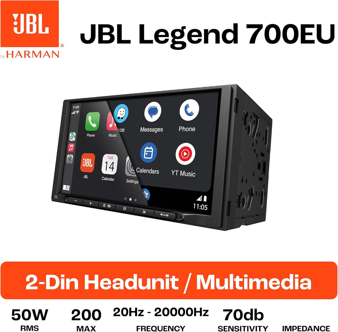 JBL Legend 700 2 DIN Autoradio mit Bildschirm, CarPlay Android Auto, Freisprechanlage Auto Radio mit