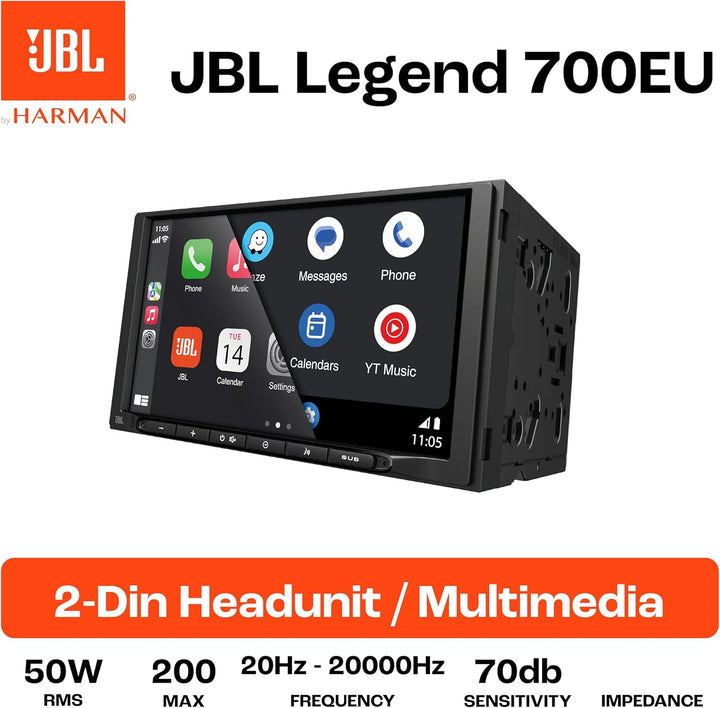 JBL Legend 700 2 DIN Autoradio mit Bildschirm, CarPlay Android Auto, Freisprechanlage Auto Radio mit