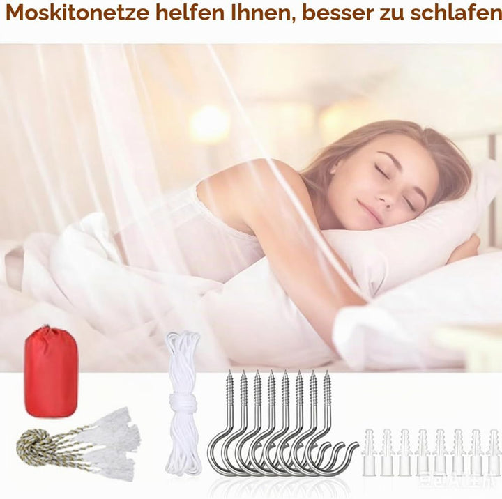 Moskitonetz 200 x 220 x 200 cm, Moskitonetz Bett, Feinmaschig und langlebig, Mosquito Net Bed für Zu