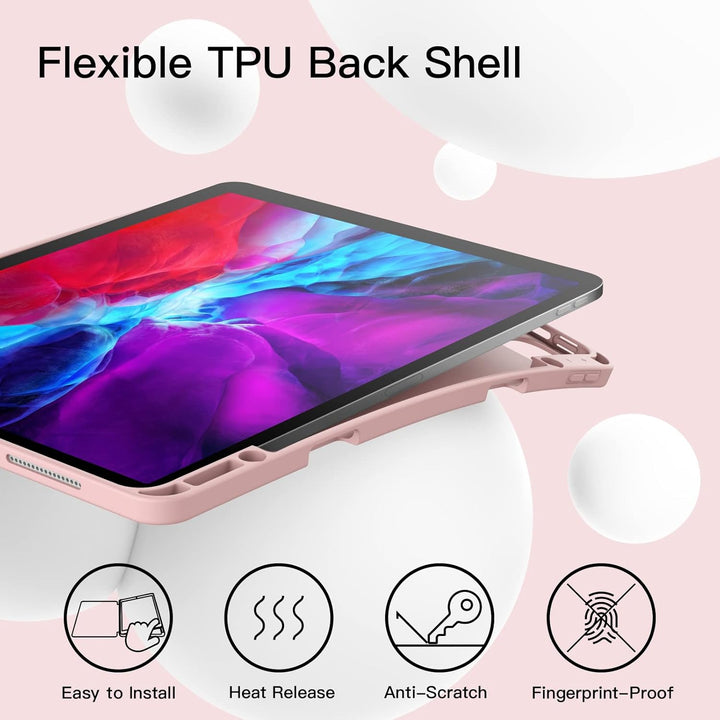 JETech Hülle für iPad Pro 12,9 Zoll (Modell 2020/2018, 4./3. Generation) mit Stifthalter, Pencil Auf