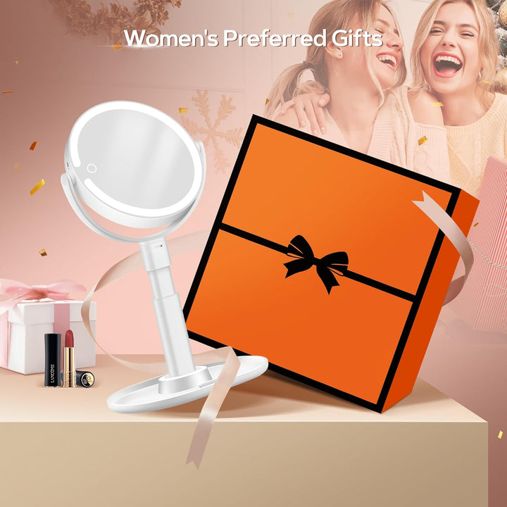 B Beauty Planet Beleuchteter Makeup Spiegel 30X Vergrösserungsspiegel mit 3 Farblicht, dimmbare LED