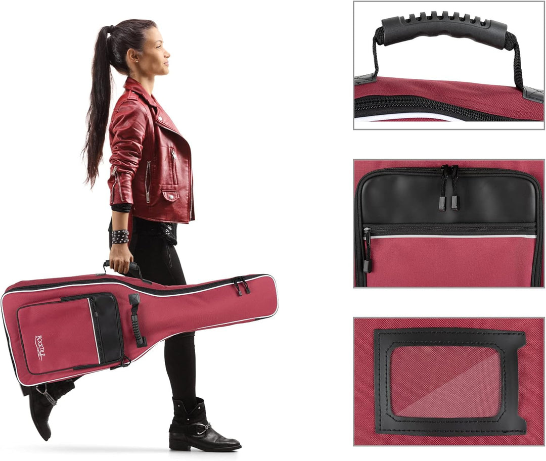 ROCKTILE Klassik-Gitarrentasche 4/4-Grösse - wasserabweisender Gigbag mit weicher Polsterung und Fix