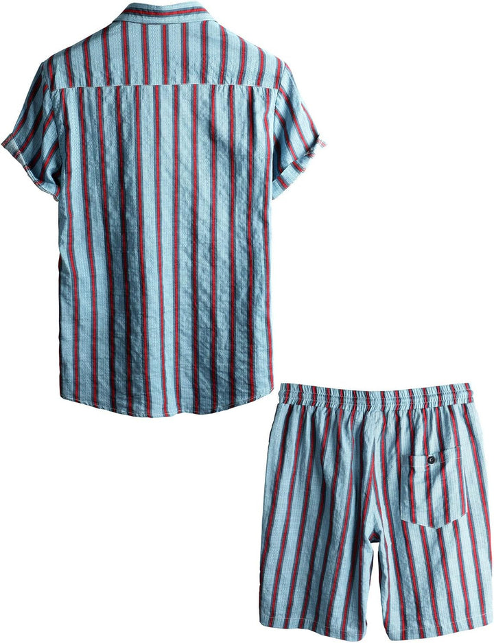 VATPAVE Herren Hawaii Hemd Blumen Sommer Outfit Männer Freizeit Kurzarm Strandhemd und Kurze Hosen 2