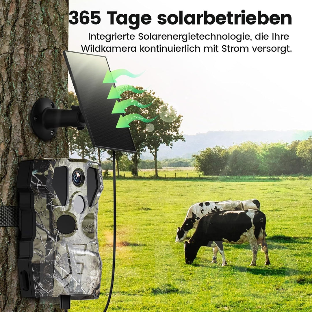 XTU WLAN Wildkamera mit Handyübertragung App, 2.7K 64MP Wildtierkamera mit Nachtsicht Bewegungsmelde