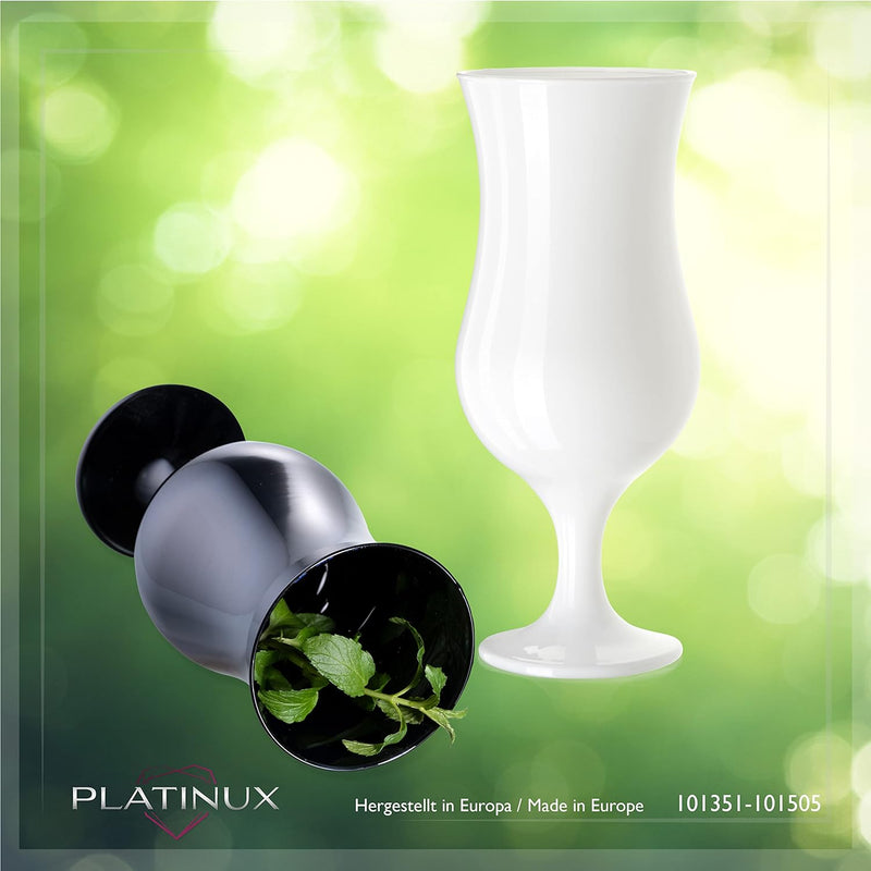 PLATINUX Schwarze & Weisse Cocktailgläser 400ml (max. 470ml) aus Glas Set 6-Teilig Longdrinkgläser P