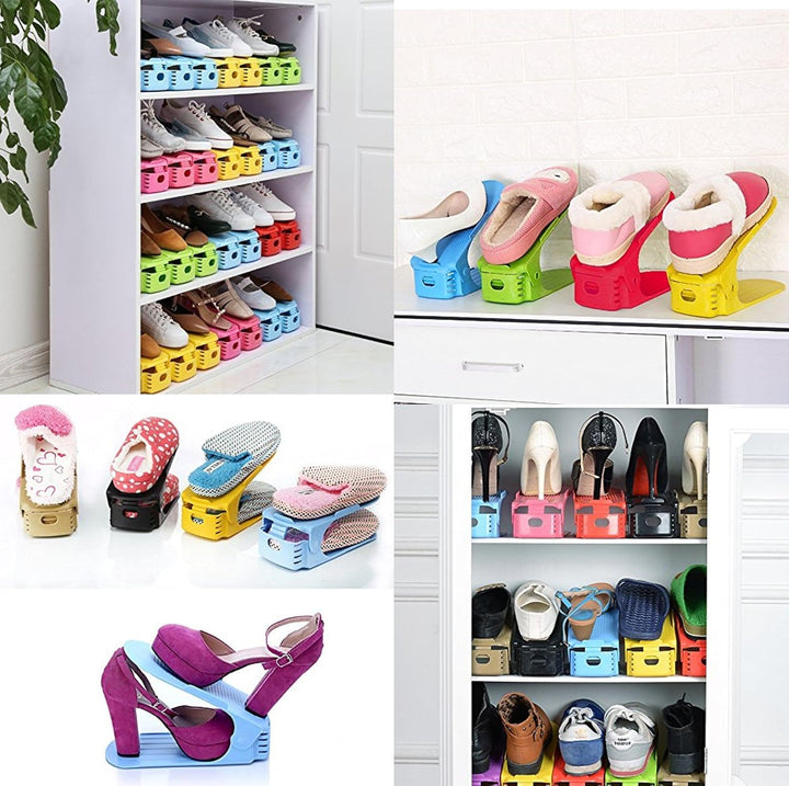 16 x Verstellbarer Profi Schuhstapler Schuhorganizer Schuhhalter – Magic Shoe Rack Organizer - Spars