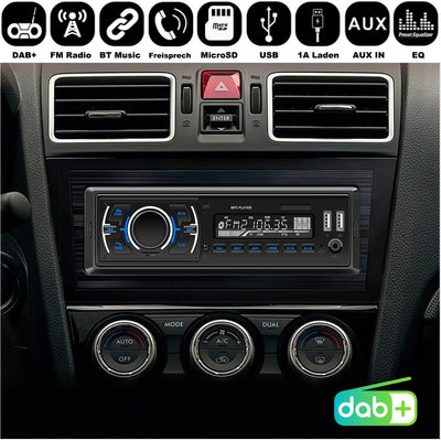 M.I.C.D3307 : DAB+ Autoradio mit Bluetooth Music Freisprecheinrichtung I FM Radio I 1A Smartphone La