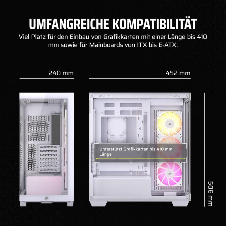 CORSAIR 3500X ARGB Mid-Tower ATX PC-Gehäuse - Gehärtetes Panorama-Glas - Umgekehrte Verbindung Mothe