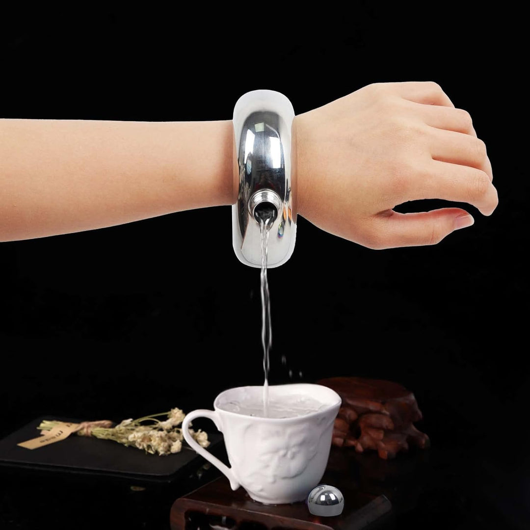 Tragbarer Armreif Flachmann, 100 ml 304 Edelstahl Taschen Whisky Armband Frauen Rund Weinflaschen mi