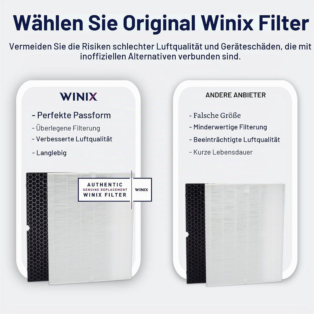 Ersatzfilter für WINIX H Luftreiniger. HEPA-Filter H13 (99,999%) und Aktivkohlefilter- Kompatibel mi