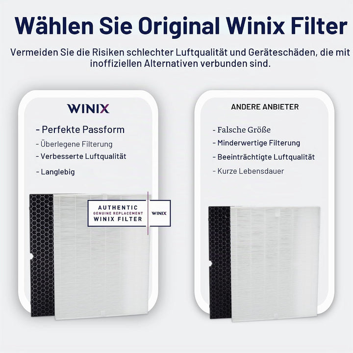Ersatzfilter für WINIX H Luftreiniger. HEPA-Filter H13 (99,999%) und Aktivkohlefilter- Kompatibel mi