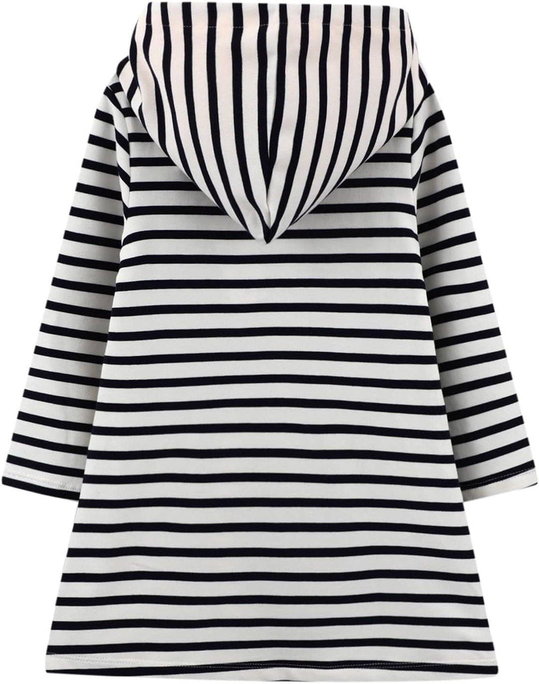 Mädchen Kleid Baumwolle Langarm Kapuzenpullover Streifen Blumen Pulloverkleid Kapuze Pullover Kleide