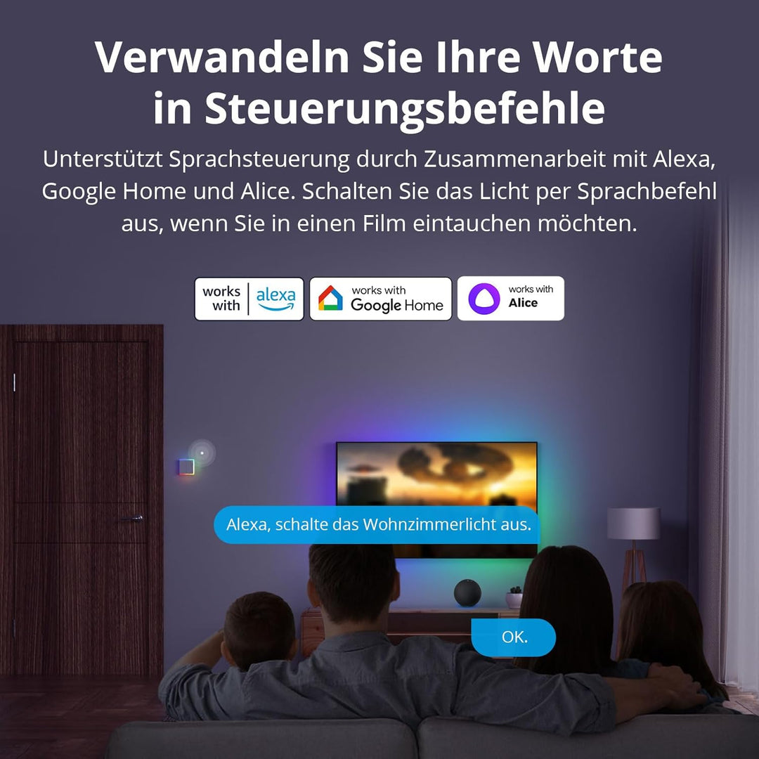 SONOFF T5 2 Gang WiFi Smart Touch Lichtschalter, 2 Wege Wireless Wandlichtschalter, Full Touch Schal