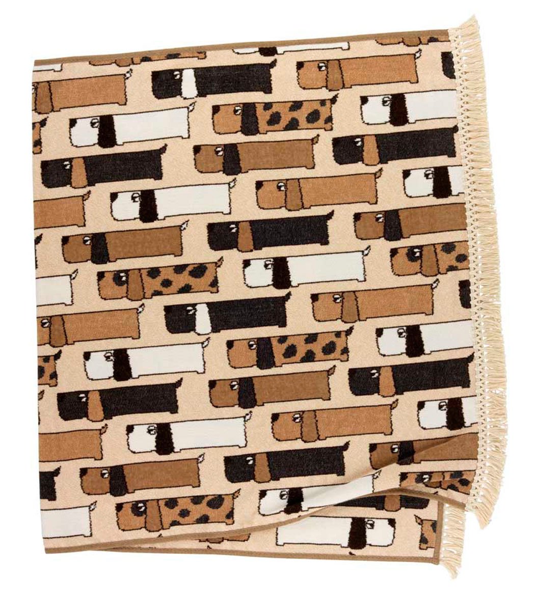 Feiler dogs03780144, Plaid mit Fransen, Dogs, 85 x 150 cm, bunt
