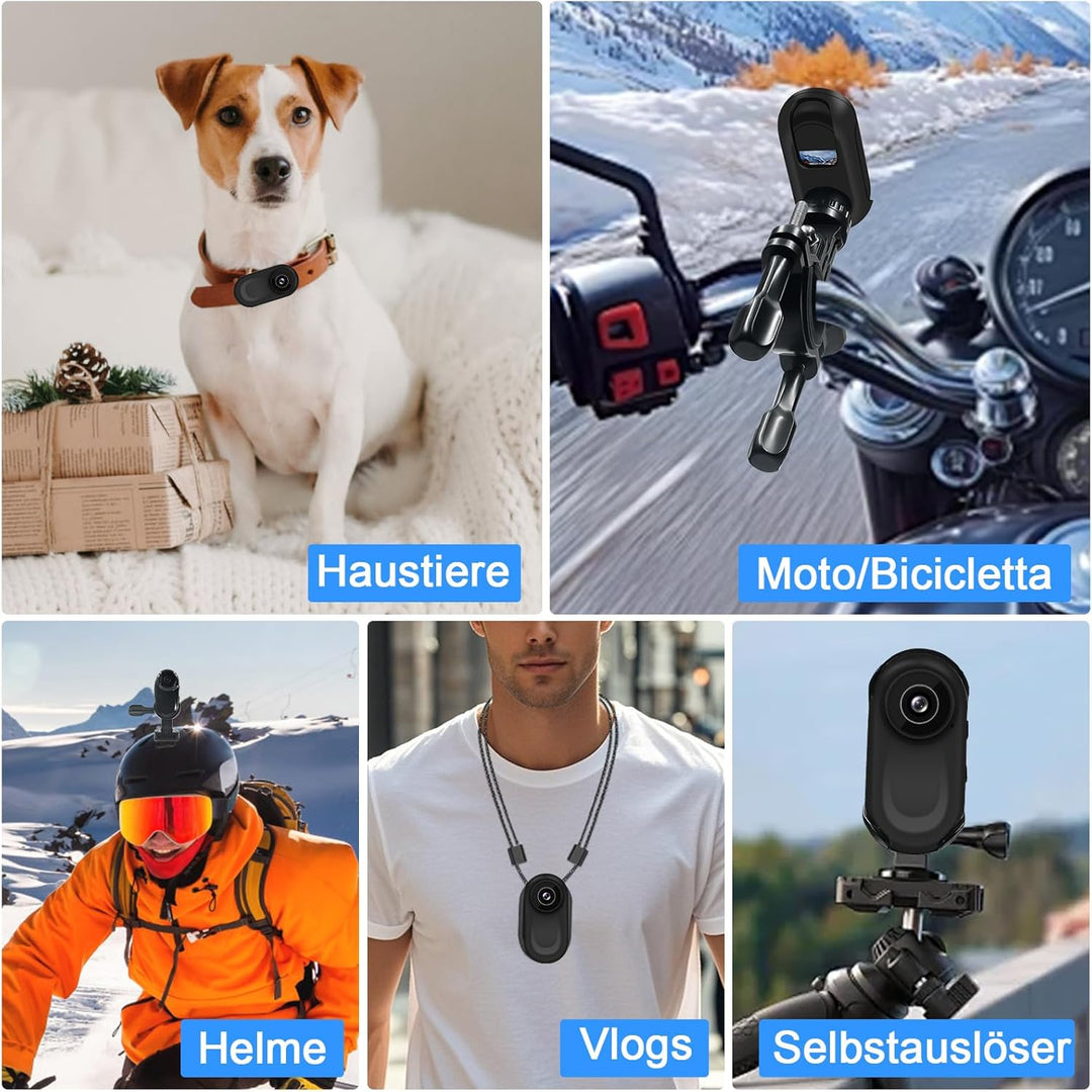 Mini Actionkamera 1080P, Action Cam Motorrad mit 150°Weitwinkel & Nachtsicht, Tragbar wasserdichte S