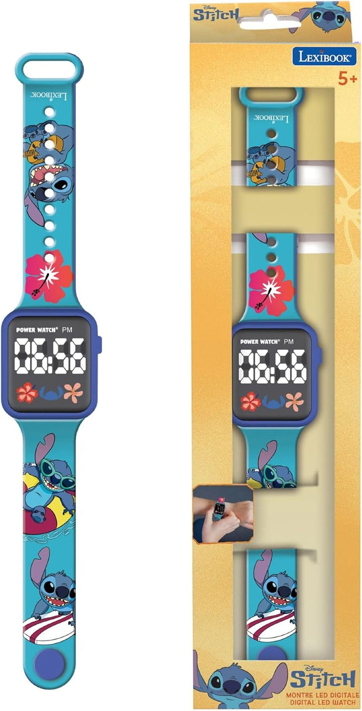 Lexibook, Disney Stitch, Digitaluhr, 12-Stunden- oder 24-Stunden-Anzeige, Blau, DMW060D. Einheitsgrö
