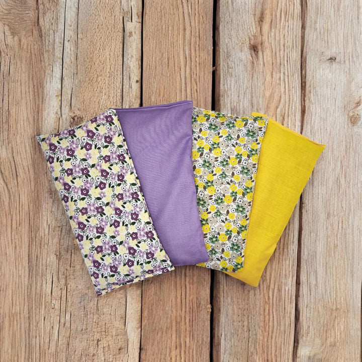 Augenkissen Yoga Pack 4 - lila und gelb | Lavendel Samen und Reis | Yoga, Meditation, Entspannung, f