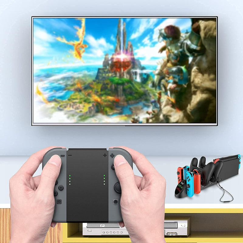 FYOUNG 6 in 1 Switch Controller Ladestation Kompatibel mit Nintendo Switch & Switch OLED mit USB Ans