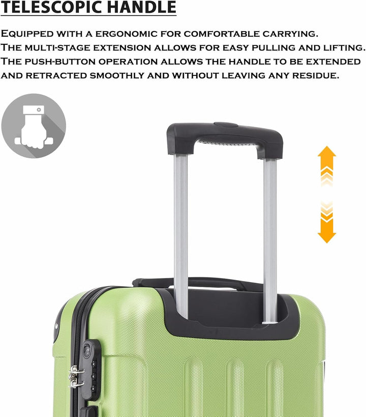 yonsly Trolley Koffer Suitcase, Reisekoffer, Rollkoffer Handgepäck, Hartschalenreisekoffer mit 4 Rol