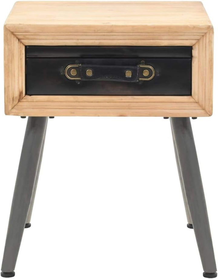 Tidyard Vintage Nachttisch mit 1 Schubladen Nachttisch-Lagereinheit aus Massives Tannenholz + MDF +