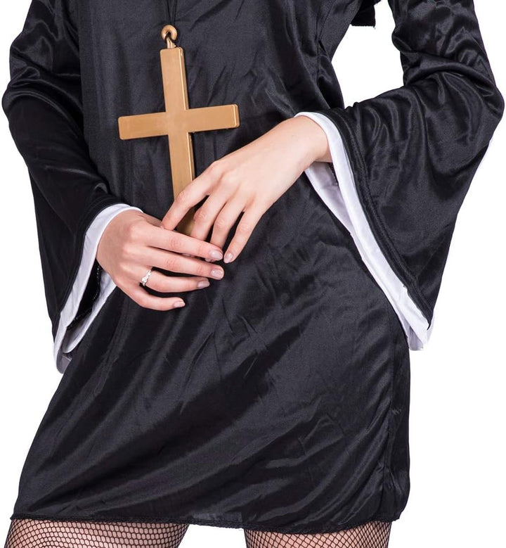 EraSpooky Damen Nonne Klosterfrau Kostüm Faschingskostüme Cosplay Halloween Party Karneval Fastnacht