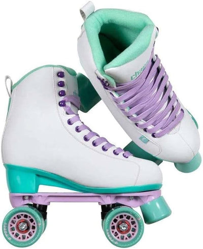 Chaya Roller Skates Melrose White für Damen in Weiss/Grün, 61mm/78A Rollen, ABEC 7 Kugellager, Art.