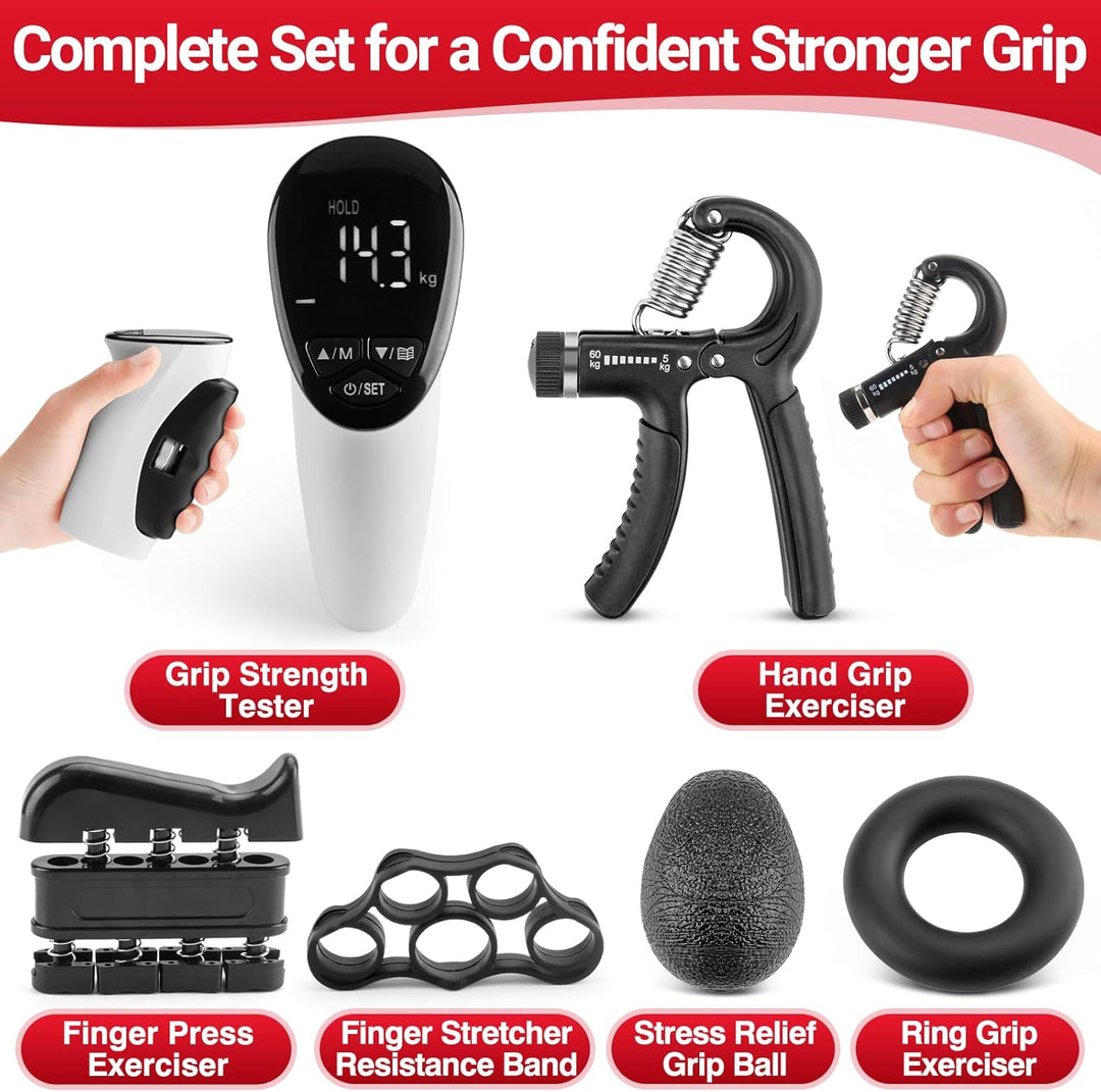 Griffstärke-Tester & -Trainer von Tilcore - Wiederaufladbarer Handgelenkdynamometer mit Handgelenkve