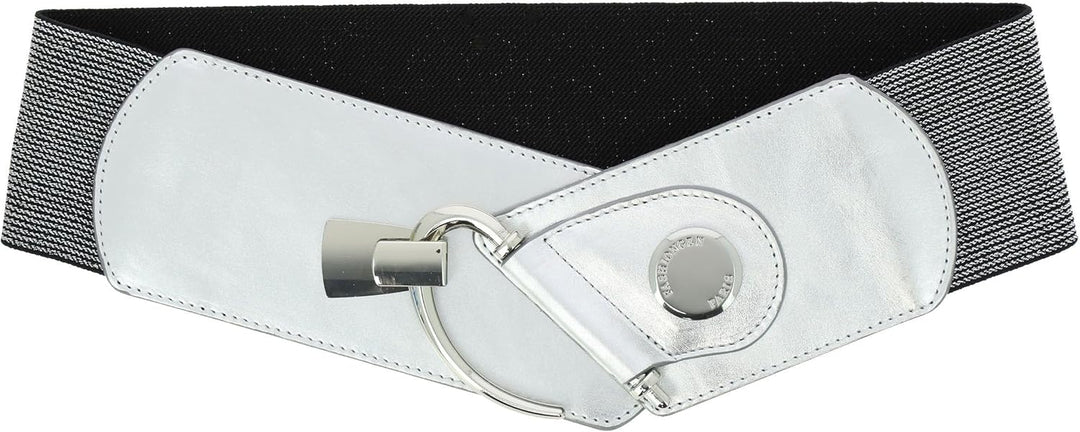 FASHIONGEN - Elastischer Damengürtel aus Rindsleder, DARLENE Silber XS, Silber XS