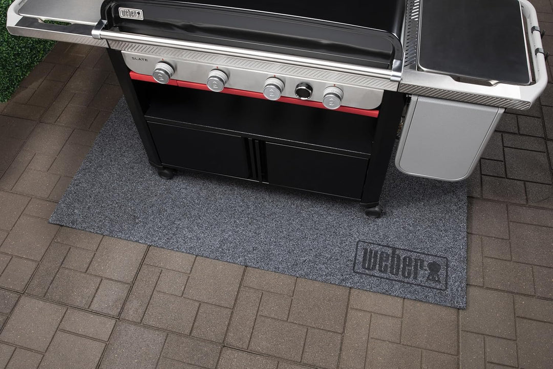 Weber Bodenschutzmatte XL für Neue Summit und Plancha 76 cm - schützt Terrasse vor Fett und Funken,