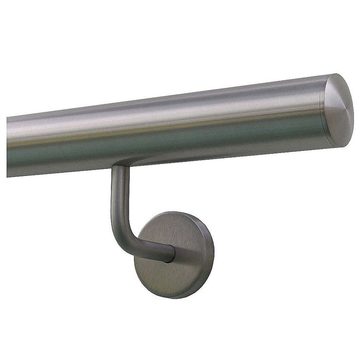 TIBU Handlauf Geländer Edelstahl Ø 42,4 mm - Länge 100 cm - Ende leicht gewölbte Kappe und gewinkelt