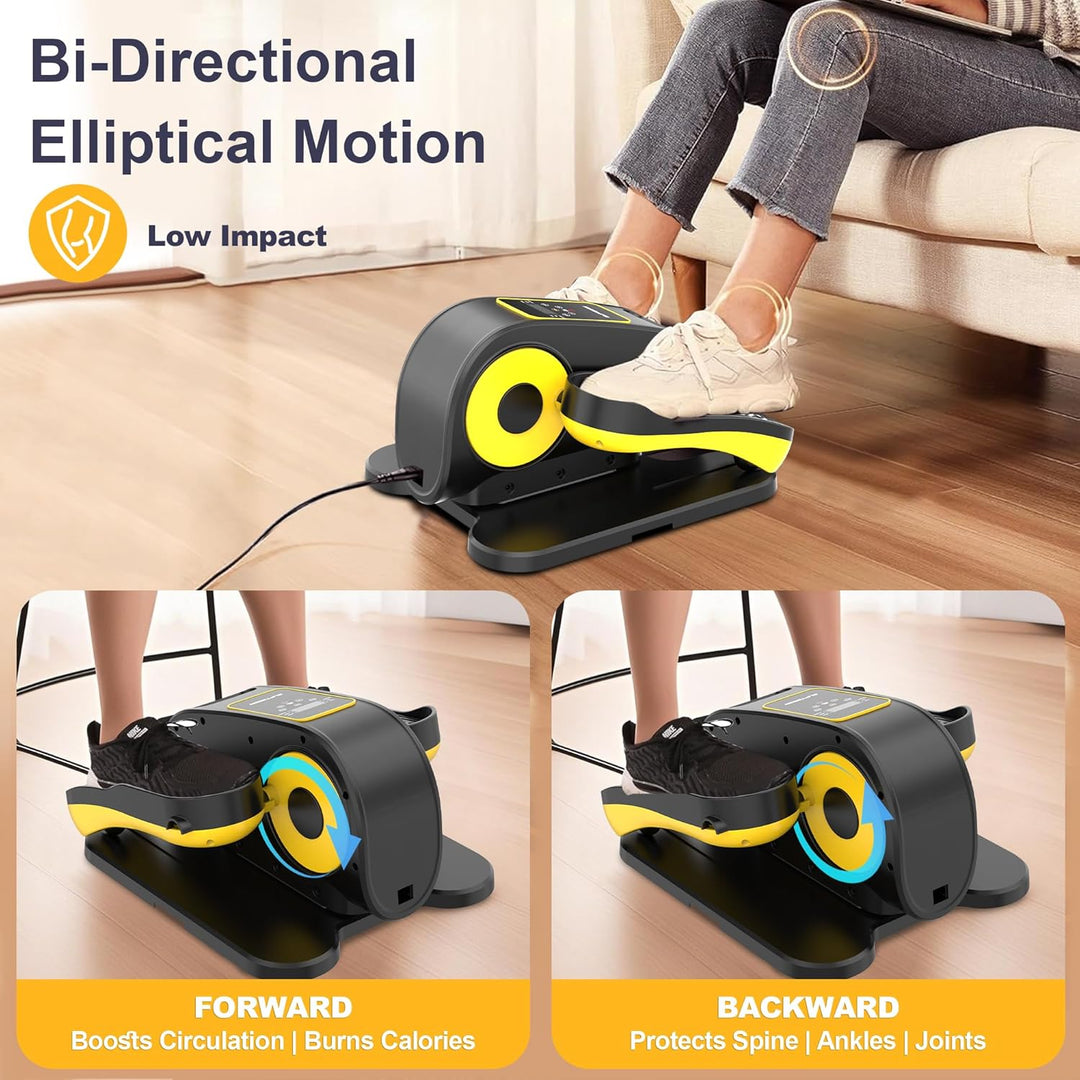 Ellipsentrainer Unter dem Schreibtisch, Elektrischer Pedaltrainer für Senioren, Leise & Tragbar, 15