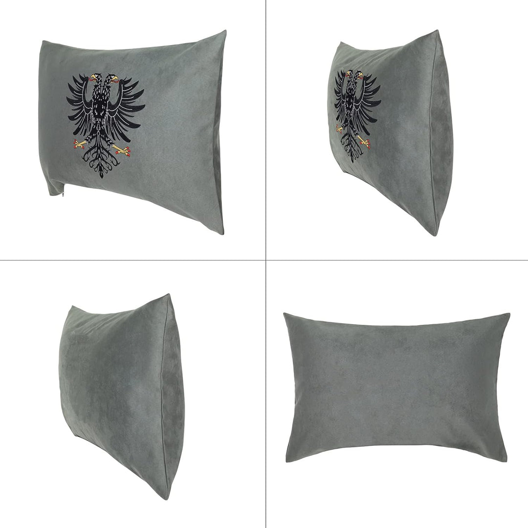 EXPRESS-STICKEREI Wappen Kissen mit Füllung Albanien Wappen Fahne Albania Flagge Dekokissen Zierkiss