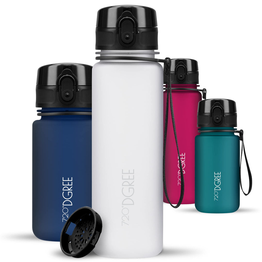 720°DGREE Trinkflasche Kinder 500ml “uberBottle“ softTouch +Sieb - Auslaufsicher, BPA-Frei - Flasche
