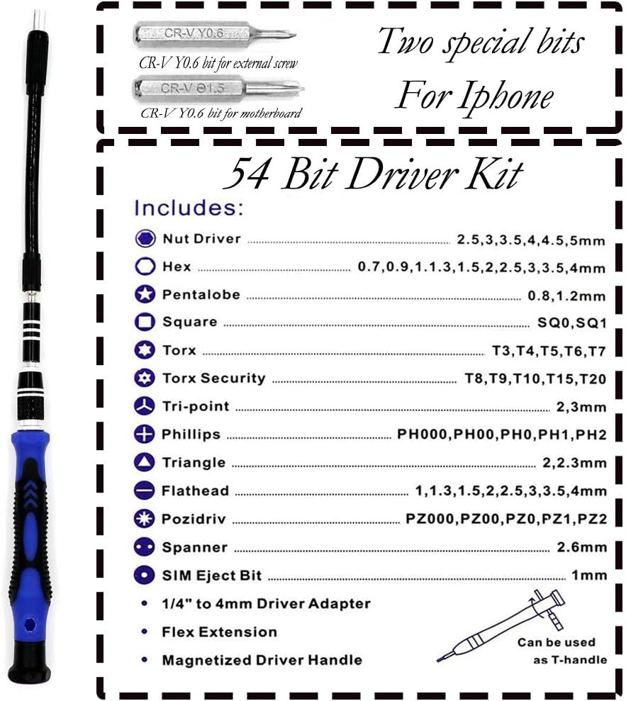 Padarsey 79 in 1 Precision Screwdriver Set,Magnetic Screwdriver Bit Kit,Professional Electronics Rep
