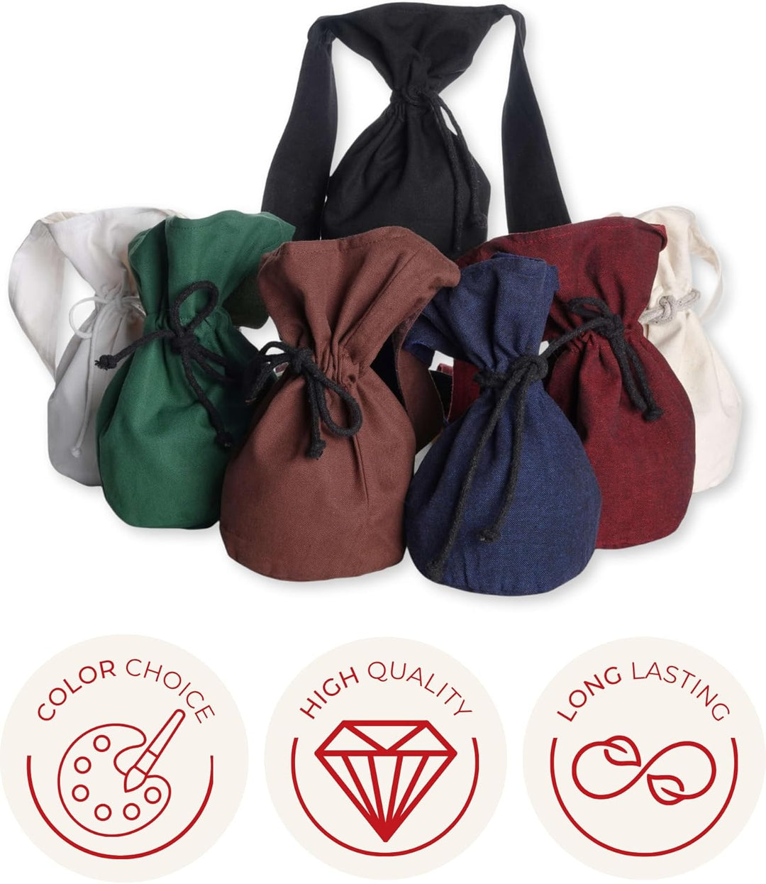 Umhänge -Tasche Klein - Baumwolle/Leinenlook Mittelalter Kleidung Grün, Grün