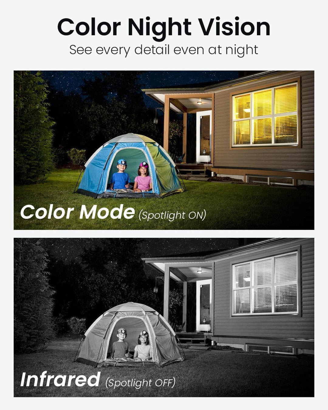 DEKCO 2K Überwachungskamera Aussen WLAN 2 Packungen, 350°/90° Schwenkbar WLAN Kamera Outdoor, 3MP Wi