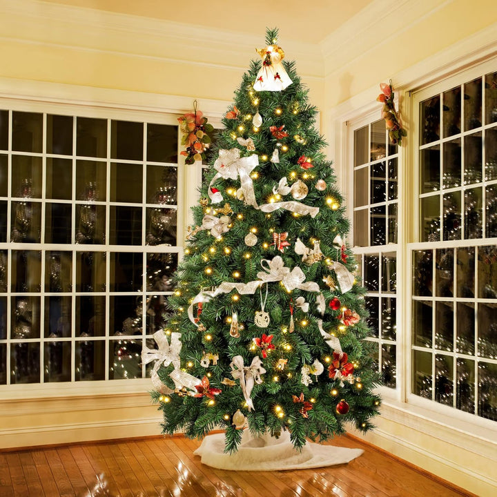 SALCAR Künstlicher Weihnachtsbaum mit Beleuchtung 210 cm, Tannenbaum Künstlich mit Handschuhen und 3