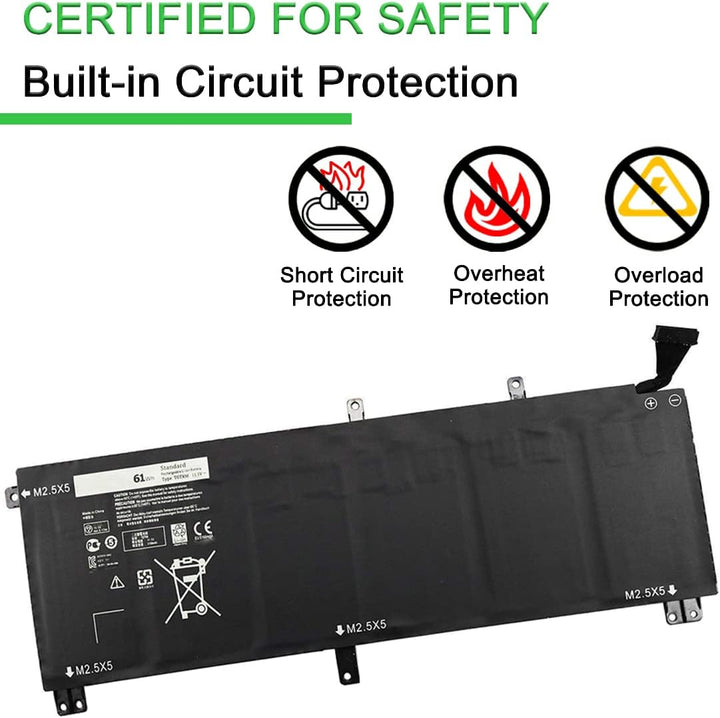 XITAIAN 11.1V 61Wh T0TRM Ersatz Laptop Akku für Dell Precision M3800, XPS 15 (9530) Series 245RR 0H7
