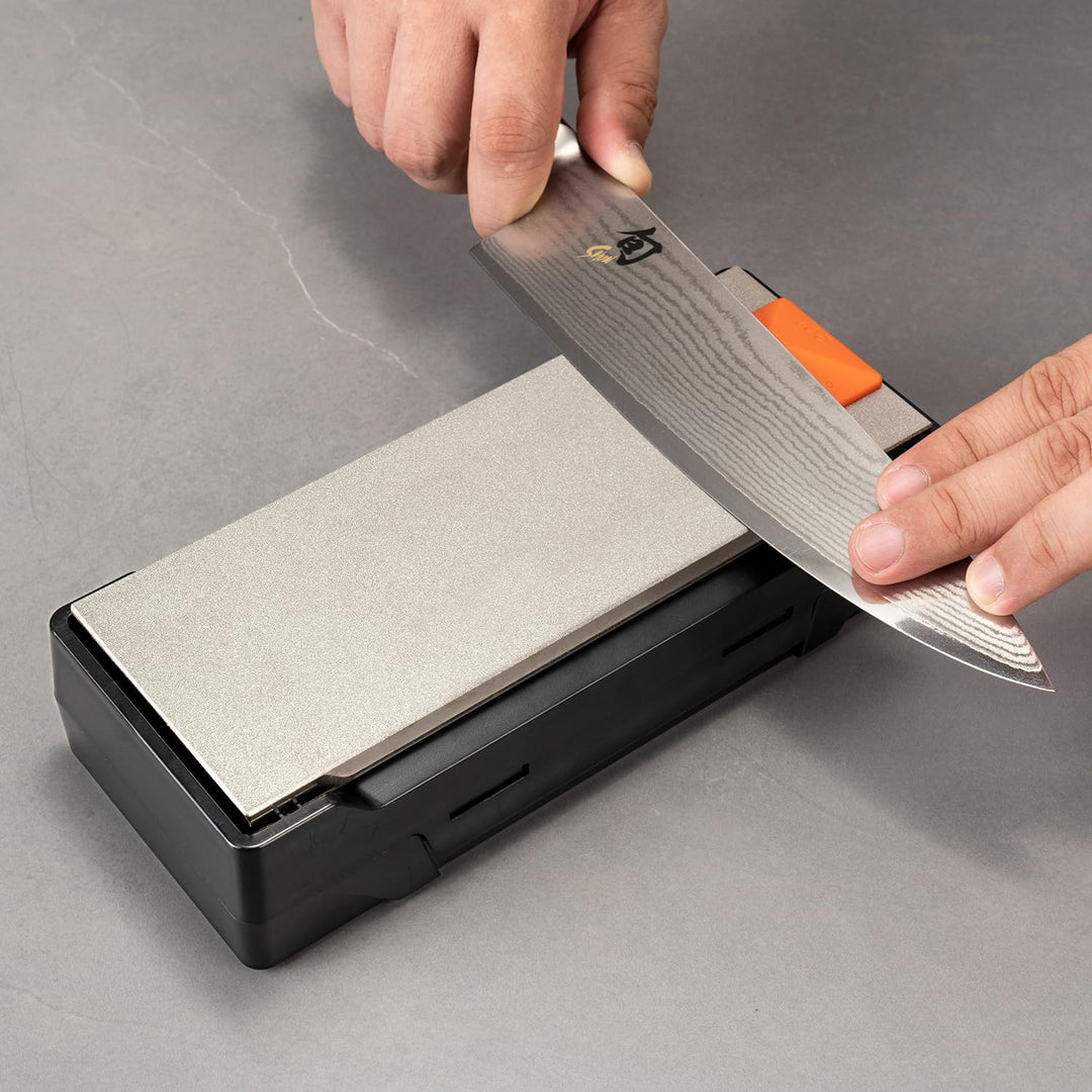 SHARPAL 196N 2er-Pack 4-in-1 Wetzstein Messer Schleifhilfe zum Schärfen von Messern per Schleifstein