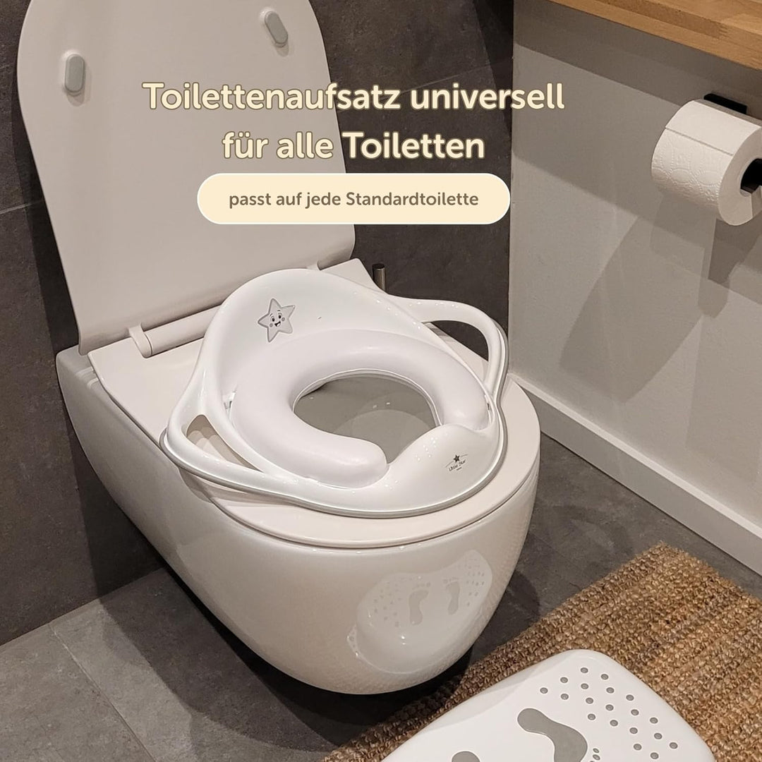 Little Star Gepolsterter Kinder Toilettensitz mit Griffen – Weicher WC Sitz Aufsatz mit abnehmbarem