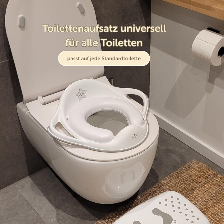 Little Star Gepolsterter Kinder Toilettensitz mit Griffen – Weicher WC Sitz Aufsatz mit abnehmbarem