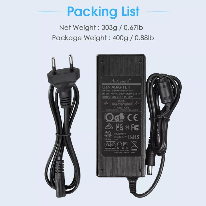 AC 100-240V DC 24V/4A 96W Netzteil Adapter für Verstärker/Lautsprecher/Monitor (24V/4A), 24V/4A