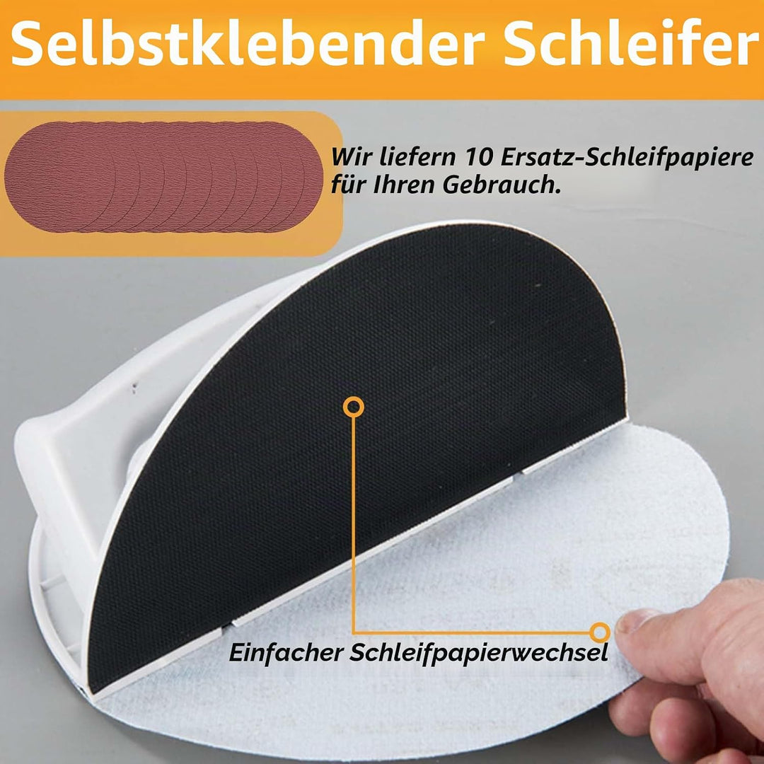 Trockenbau-Eckenschleifer Set FORMVERSITY, 5 Zoll Multifunctional Semi Circular Angle Sanding Sandpa