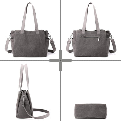 CORIOS Damen Schultertasche Canvas Handtasche Casual Tragetasche Grosse Kapazität Umhängetasche Mult