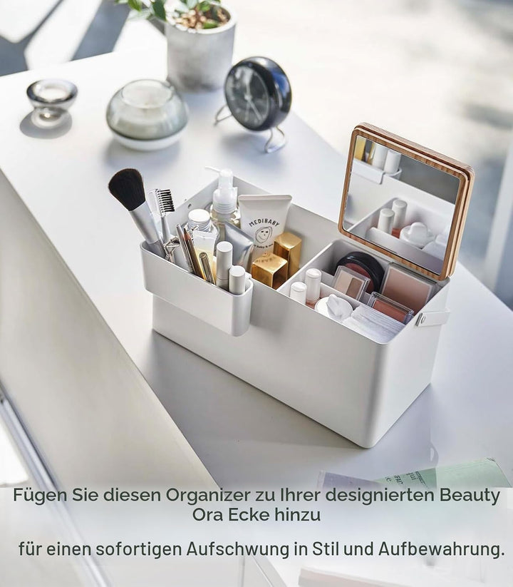 YAMAZAKI Tower 5453 Make-up Box, Weiss, Weiss