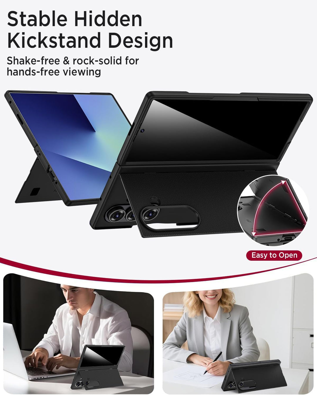 Miimall Handyhülle Kompatibel Samsung Galaxy Z Fold 7 mit Hülle mit Displayschutz Privatsphäre, Ultr