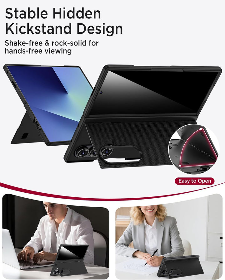 Miimall Handyhülle Kompatibel Samsung Galaxy Z Fold 7 mit Hülle mit Displayschutz Privatsphäre, Ultr